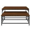 vidaXL Nesting Coffee Table Brown Oak Engineered Wood, Iron Small