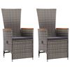 vidaXL Dining Set Grey Solid acacia wood, PE rattan, powder-coated steel