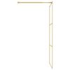 vidaXL Walk-in Shower Wall with Clear ESG Glass Gold 45.3"x76.8"