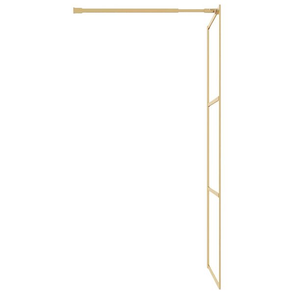 vidaXL Walk-in Shower Wall with Clear ESG Glass Gold 45.3"x76.8"