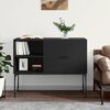 vidaXL Sideboard Black Engineered wood, metal 39.4 in x 15.7 in x 31.3 in