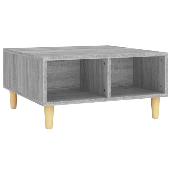 vidaXL Coffee Table Grey sonoma Engineered wood, solid eucalyptus wood
