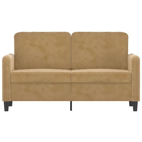 vidaXL 2-Seater Sofa Brown 47.2" Velvet