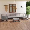 vidaXL Garden Lounge Set Grey Solid Pine Wood Medium Modular