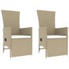 vidaXL Garden Lounge Set Beige Poly Rattan, Steel, Tempered Glass