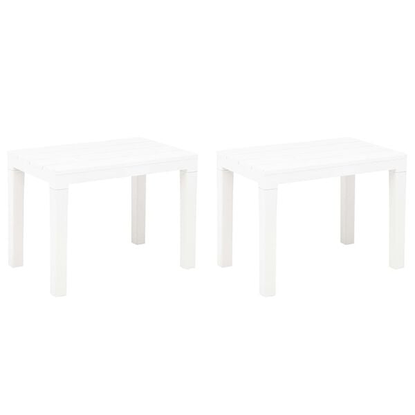 vidaXL Garden Bench Set of 2 White Plastic Medium Lightweight