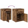 vidaXL Bedside Cabinet with Drawer Old Wood 13.78 x 19.69 x 23.62 in