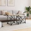 vidaXL Nesting Coffee Table Set of 2 Sonoma oak Engineered wood, metal