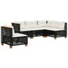 vidaXL Garden Sofa Set Black PE Rattan Large Modular Garden Sofa Set
