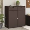 vidaXL Garden Storage Cabinet Brown PE rattan Large