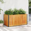 vidaXL Garden Planter Natural wood with black steel