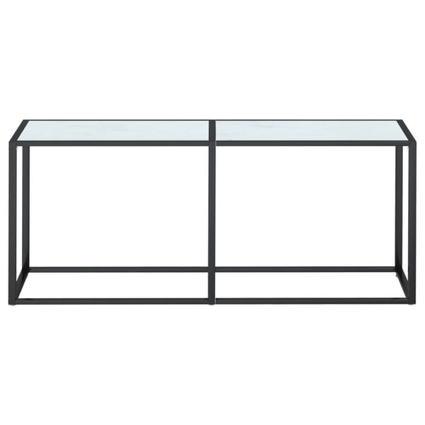 vidaXL Console Table White marble Tempered glass, powder-coated steel