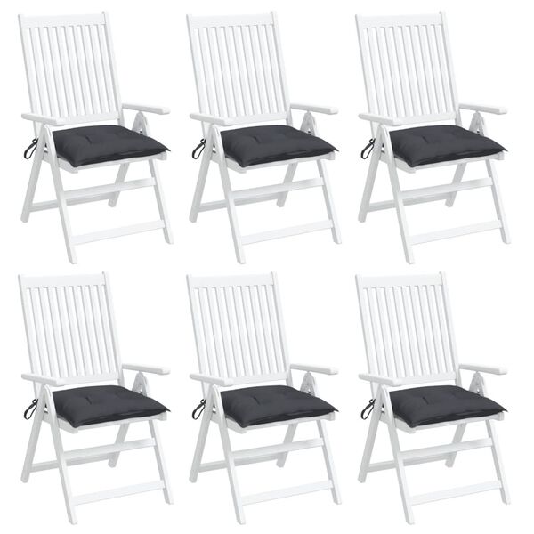 vidaXL Chair Cushion Set of 6 Anthracite Oxford fabric (100% polyester)