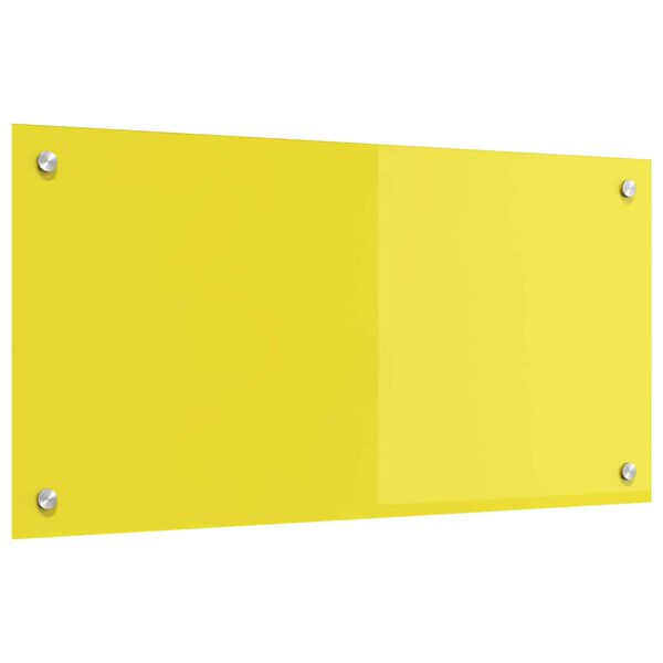 vidaXL Kitchen Backsplash Yellow 31.50 x 15.75 x 0.24 in