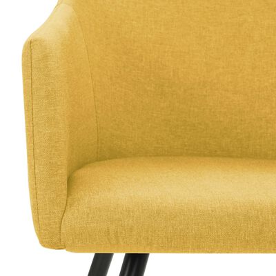 vidaXL Dining Chairs 6 pcs Yellow Fabric
