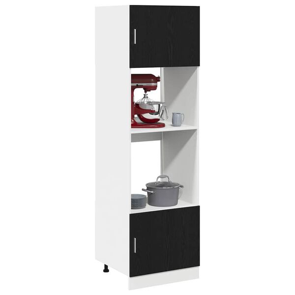 vidaXL Hanging Cabinet Riga Black Oak 23.62 x 22.44 x 81.50 in