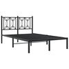 vidaXL Bed Frame Black Steel 47.2x78.7 in Bed Frame Rectangular