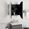 vidaXL Bathroom Cabinet Black Engineered Wood, Glass, PVC, Copper Compact