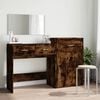 vidaXL Dressing Table Set Smoked Oak Engineered wood, glass Medium