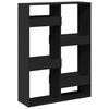 vidaXL Bookcase Black Engineered wood Medium Bookcase Rectangular