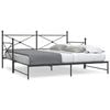 vidaXL Daybed With Trundle Black Steel 42.1 x 79.9 in