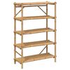 vidaXL Shelf Natural Bamboo Bamboo 5-Layer Shelf Rectangular Retro