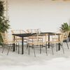vidaXL 7 Piece Patio Dining Set Brown Poly Rattan Glass