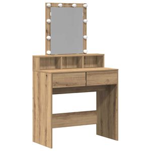 vidaXL Dressing Table Black oak 80 x 41 x 144.5 cm Engineered wood