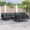 vidaXL Garden Sofa Set with Cushion 9 pcs Black Aluminium