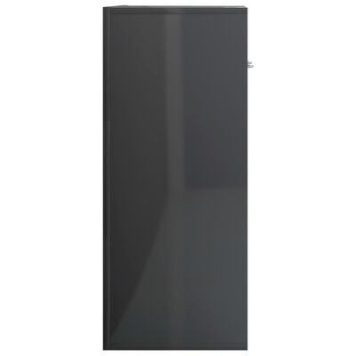 vidaXL Sideboard High Gloss Gray 23.6"x11.8"x29.5" Engineered Wood