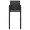 vidaXL Garden Bar Stool Black PE Rattan, Powder-Coated Steel Standard