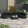vidaXL Patio Lounge Set Set of 8 Black