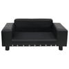 vidaXL Dog Sofa Black Faux leather 31.9 x 16.9 x 12.2 in Dog Sofa