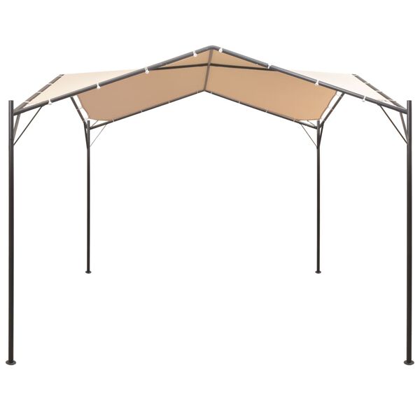 vidaXL Gazebo Beige Steel 9.8 x 9.8 ft Foldable Gazebo Rectangular