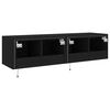 vidaXL TV Wall Cabinet Set of 2 Black Engineered wood Medium