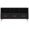 vidaXL TV Cabinet Black Engineered wood Medium TV Cabinet Rectangular