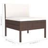 vidaXL Garden Lounge Set Brown, Cream White PE Rattan Large Modular