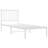 vidaXL Bed Frame White Steel Small Single Bed Frame Rectangular
