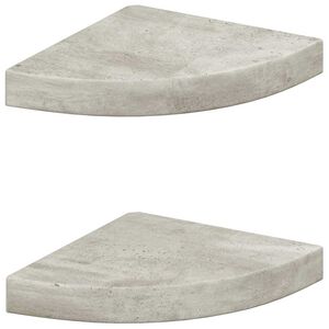 vidaXL Wall Corner Shelf Set of 2 Concrete grey Honeycomb MDF, metal