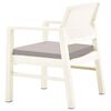 vidaXL Garden Lounge Set White Plastic, Fabric (55% cotton, 45% polyester)