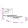 vidaXL Bed Frame White Steel Twin Bed Frame Rectangular Traditional