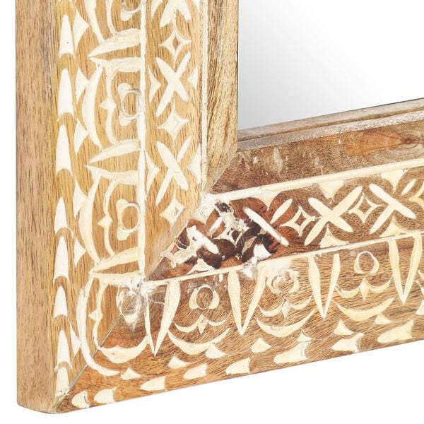 vidaXL Mirror Natural wood Solid mango wood 31.5 x 19.7 in