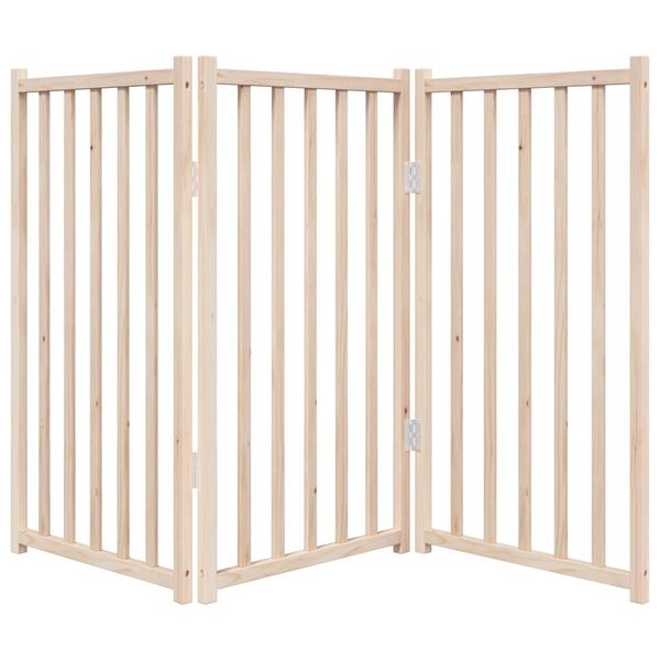 vidaXL Dog Gate Set of 3 Solid fir wood 59.1 in Foldable Dog Gate