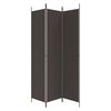 vidaXL 3-Panel Room Divider Brown 59.1"x86.6" Fabric