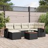 vidaXL Garden Sofa Set Black, Cream White