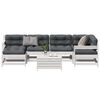 vidaXL 7 Piece Patio Lounge Set with Cushions White Solid Wood Pine
