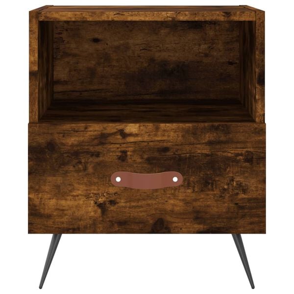 vidaXL Bedside Cabinet Smoked Oak Engineered Wood Modern Durable