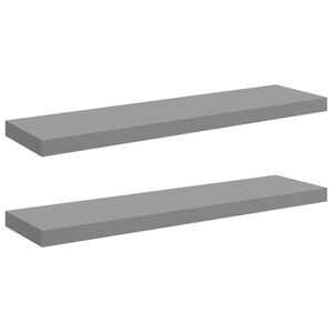 vidaXL Wall Shelf Set of 2 Gray Honeycomb MDF, metal frame Large