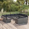 vidaXL Garden Lounge Set Gray PE Rattan, powder-coated steel Large