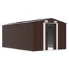 vidaXL Garden Shed Brown Galvanized steel Large Durable Garden Shed